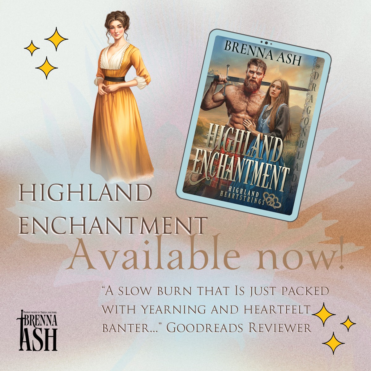 It's here!! Release day for HIGHLAND ENCHANTMENT is finally here!

As you know, this is the second book in my Highland Heartstrings series, featuring brooding Rory Hart, who just wants to be left alone, and stubborn Alana, who hates to be told what to do. You'll also see the rest of the Hart siblings make appearances. 😁

He lives for solitude. She was promised to another. But on a rugged Highland path, their hearts lose their way.

Rory Hart prefers cliffs to castles, silence to conversation, and freedom to duty. So when his father commands him to escort an abandoned woman through the Highlands, he’s prepared for a miserable journey. But Alana Duran is not what he expects. She’s sharp-tongued, stubborn, and utterly unprepared for the wild—and yet, her spirit sparks something both fierce and tender within him.

Alana has no choice. Her father’s arranged a marriage to secure her family’s future, and she’s determined to obey—even if it means trekking through unfamiliar terrain with the brooding Highlander who wants nothing to do with her. Rory’s rough, unkempt, and infuriating—and yet her heart begins to betray her.

Their journey is one of barbed banter, stolen glances, and growing desire. The Highlands begin to feel less like a prison and more like a promise. As trust turns to attraction and attraction kindles something deeper, one truth becomes impossible to deny—some paths are meant to be walked together.

But Alana is still promised to another. Rory is still bound by duty to his clan. And love, no matter how wild or fierce, may not be enough to rewrite their fate. In a land where alliances are forged by marriage and loyalty can cost them everything, can two hearts choose love over obligation?

Tropes you'll enjoy:
Enemies to lovers
Forced proximity
Betrothed to another
Stubborn Heroine
Reluctant protector
Gruff hero hiding a soft heart
One bed

Read in Kindle Unlimited!
#Newrelease #HistRom #scottishromance #HighlandRomance #kindleunlimited #ebook #AvailableNow