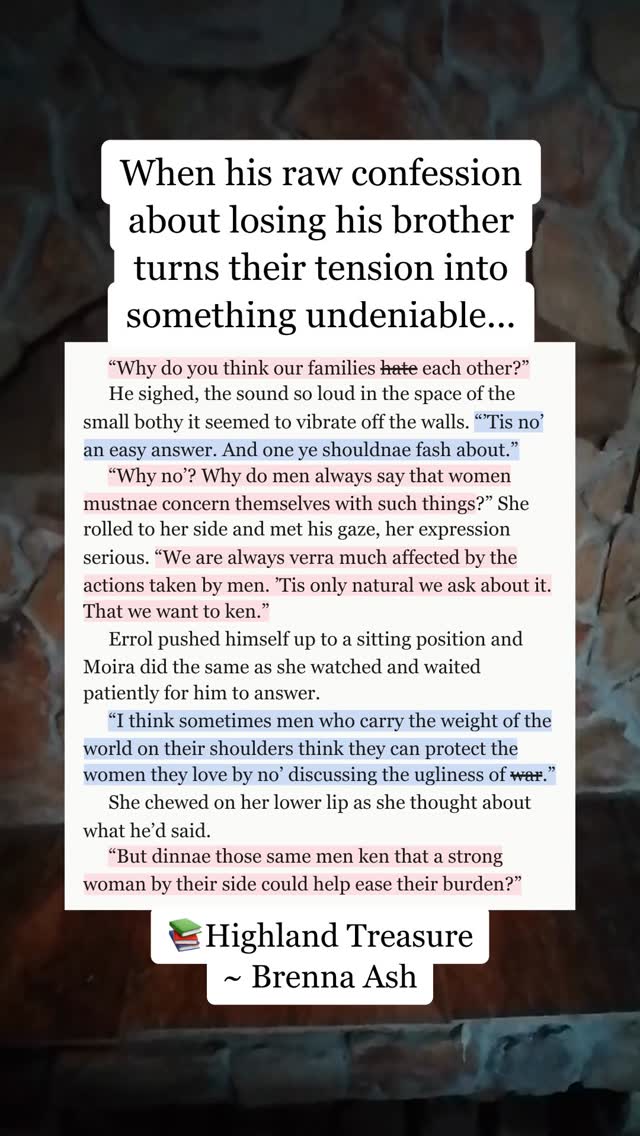 UGH the tension! He just needs to let her in and realize she's strong enough to stand by his side. 😫 #bookstagram #bookrecommendations #romancebooks #historicalromance #familyfeud #strongheroine #broodinghero #booktok #tension #fyp
