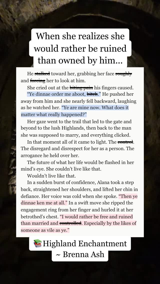 This energy 😮
She would rather be ruined than owned. We love to see it.
#strongheroine #historicalromance #highlandromance #defiantheroine #bookreels #bookstagram #bookrecommendations #romancebooks #foryoupage