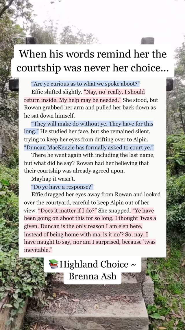 UGH, the way he thinks he has it all figured out 🤭 And the 'courtship was never her choice' just hits different. Ma heart, ye ken? #bookstagram #bookrecommendations #romancebooks #fyp #historicalromance #arrangedmarriage #comingsoon #alphamale #scottishromance